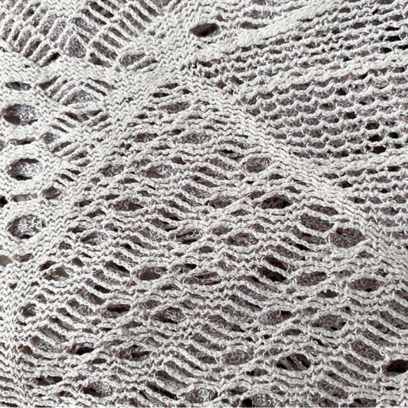 Lily by Firmiana bohemian beige crochet vest with front pockets. Women’s size S - Picture 6 of 11